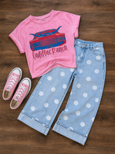 Load image into Gallery viewer, Light Denim polka dot pants
